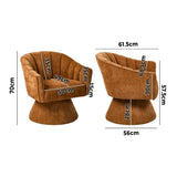 Florence Plush Fabric 360 Swivel Lounge Chair | Modern Statement Piece Accent Tub Chair