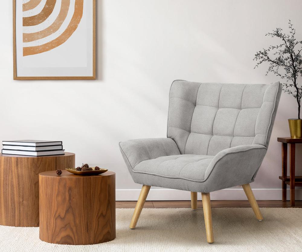 Mille Modern Fabric Accent Tub Armchair | Extra Large Soft Fabric Upholstered Lounge Chair