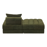 Valore Verde Modular Sofa Lounge Set | Adjustable Armless Boucle Green Fabric Sofa Modular Lounge