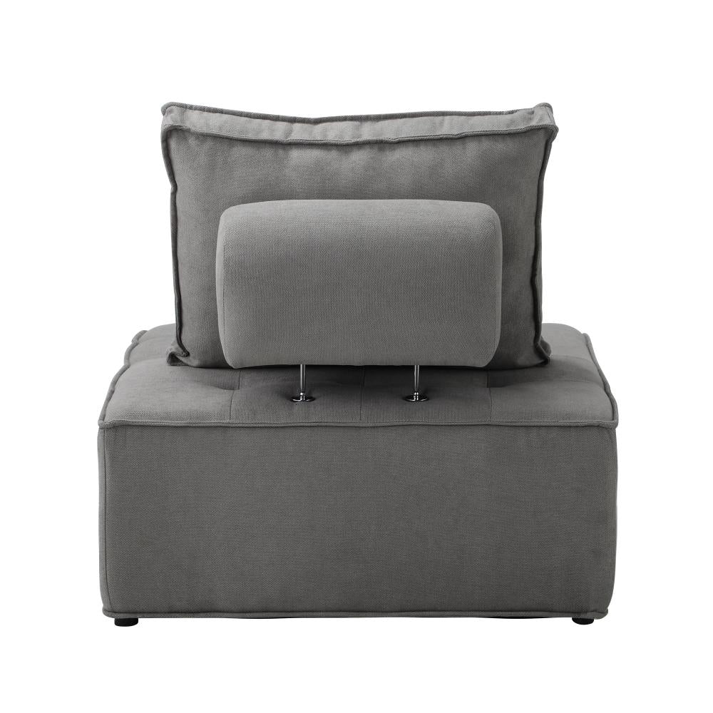Natuzzo Verstaile Modular Sofa Lounge Set | Adjustable Armless Boucle Fabric Sofa | PU Leather Modular Lounge