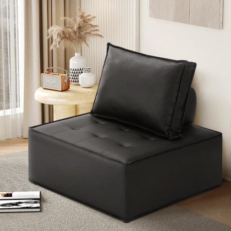 Natuzzo Verstaile Modular Sofa Lounge Set | Adjustable Armless Boucle Fabric Sofa | PU Leather Modular Lounge