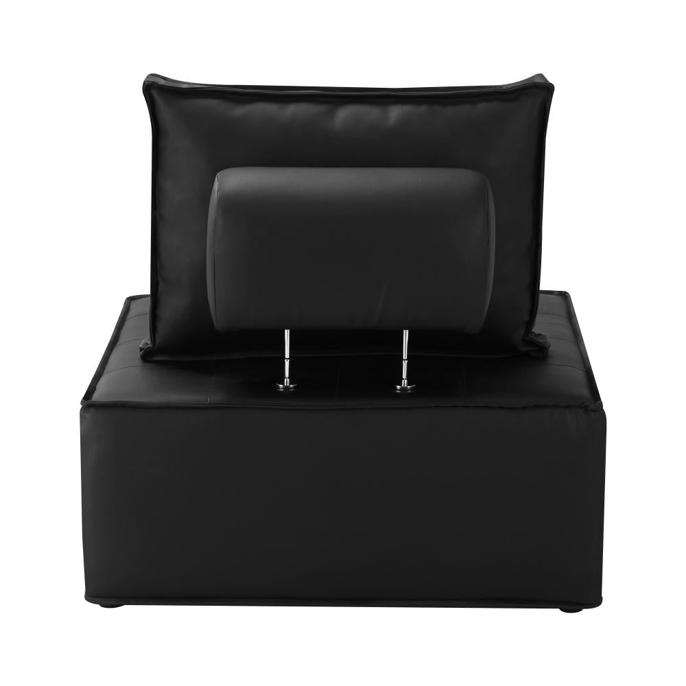 Natuzzo Verstaile Modular Sofa Lounge Set | Adjustable Armless Boucle Fabric Sofa | PU Leather Modular Lounge