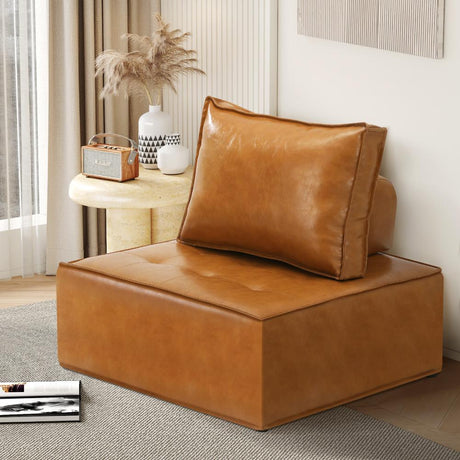 Natuzzo Verstaile Modular Sofa Lounge Set | Adjustable Armless Boucle Fabric Sofa | PU Leather Modular Lounge