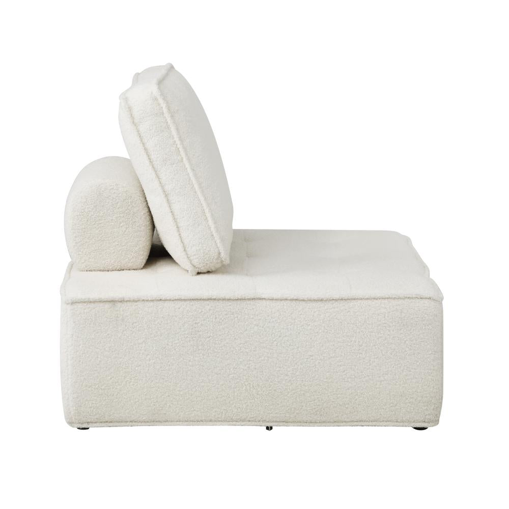 Natuzzo Verstaile Modular Sofa Lounge Set | Adjustable Armless Boucle Fabric Sofa | PU Leather Modular Lounge