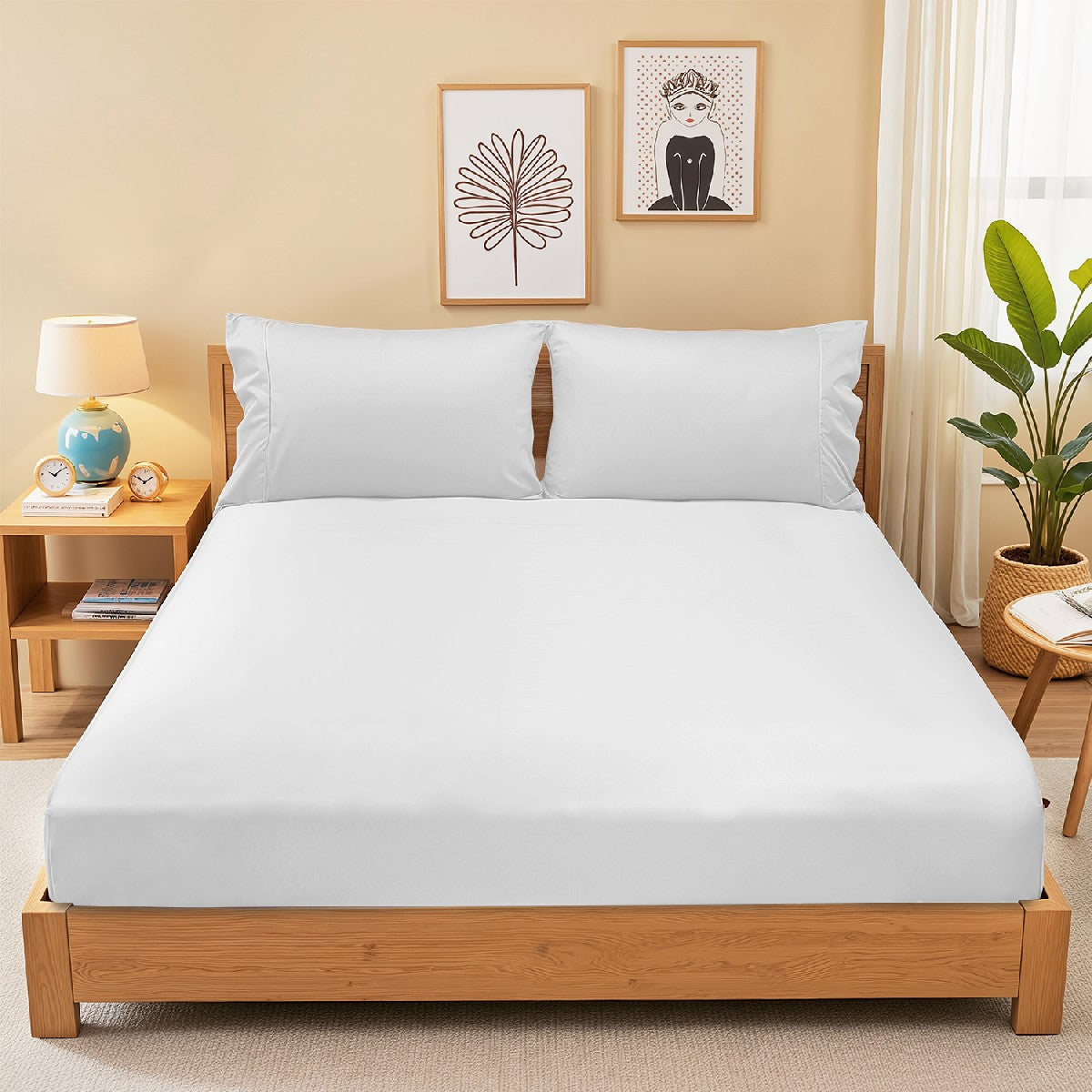 Ramesses Supreme 1200TC Egyptian Cotton and Bamboo Fitted Sheet Combo Set | Luxury Bedding Sheets