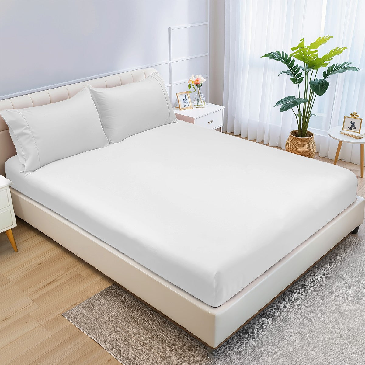 Ramesses Supreme 1200TC Egyptian Cotton and Bamboo Fitted Sheet Combo Set | Luxury Bedding Sheets