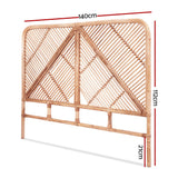 Astano Rattan Bed Frame Headboard | Modern Wooden Sturdy Bed Head