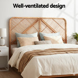 Astano Rattan Bed Frame Headboard | Modern Wooden Sturdy Bed Head