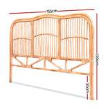 Acapulco Rattan Bed Frame Headboard | Modern Retro Wooden Sturdy Bed Head