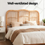 Acapulco Rattan Bed Frame Headboard | Modern Retro Wooden Sturdy Bed Head