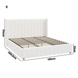 Allure Royale Boucle Fabric Gas Lift Storage Bed | Two In One Bed and Storage Combo Bed Frame in Boucle