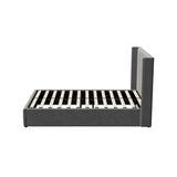 Allure Premium Grey Soft Velvet Fabric Gas Lift Storage Bed | Two In One Bed and Storage Combo Bed Frame
