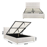 Teddy Milo Boucle Fabric Deluxe Gas Lift Storage Bed Frame  | Embossed Fabric Gas Lift Modern Bed