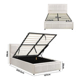 Teddy Milo Boucle Fabric Deluxe Gas Lift Storage Bed Frame  | Embossed Fabric Gas Lift Modern Bed