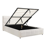 Teddy Milo Boucle Fabric Deluxe Gas Lift Storage Bed Frame  | Embossed Fabric Gas Lift Modern Bed