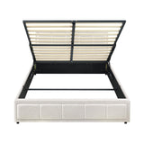 Teddy Milo Boucle Fabric Deluxe Gas Lift Storage Bed Frame  | Embossed Fabric Gas Lift Modern Bed