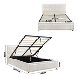 Teddy Milo Boucle Fabric Deluxe Gas Lift Storage Bed Frame  | Embossed Fabric Gas Lift Modern Bed