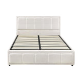 Teddy Milo Boucle Fabric Deluxe Gas Lift Storage Bed Frame  | Embossed Fabric Gas Lift Modern Bed