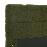 Botelia Green Boucle Low Profile Bed Frame| Luxurious Tufted  Premium Fabric Ground Bed
