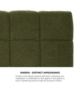 Botelia Green Boucle Low Profile Bed Frame| Luxurious Tufted  Premium Fabric Ground Bed