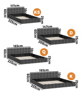 Botelia Grey Velvet Low Profile Bed Frame | Soft Luxurious Tufted Premium Fabric Ground Bed