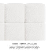Botelia White Boucle Low Profile Bed Frame| Luxurious Tufted Premium Fabric Ground Bed