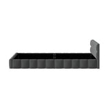 Botelia Grey Velvet Low Profile Bed Frame | Soft Luxurious Tufted Premium Fabric Ground Bed