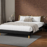 Amalfi Nero Black PU Leather Platform Bed Base | Beautiful Modern PU Leather Bed Base
