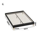 Amalfi Nero Black PU Leather Platform Bed Base | Beautiful Modern PU Leather Bed Base