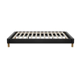 Amalfi Nero Black PU Leather Platform Bed Base | Beautiful Modern PU Leather Bed Base