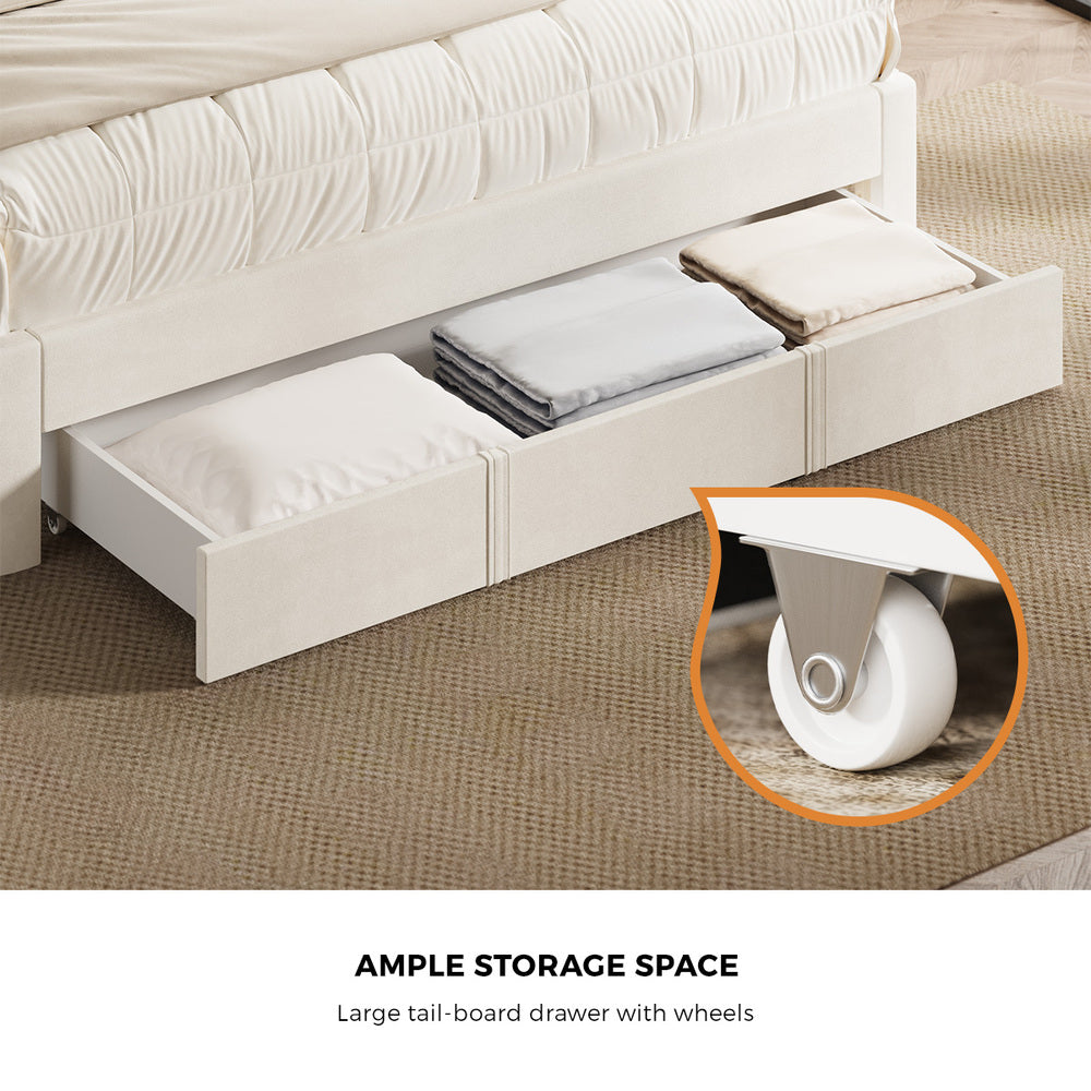 Astoria Plush Velvet Fabric Storage Bed | Prestige Fabric Bed Frame and Storage Drawers