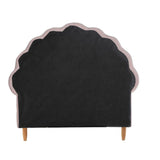Princess Arial Pink Seashell Style Velvet Fabric Bed Frame | Kids Pink Soft Touch Fabric Bed