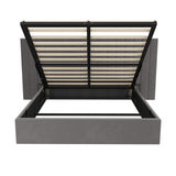 Adore Extra Wide Grey Velvet Fabric Gas Lift Bed | Soft Touch Velvet  Luxury 2 in 1 Storage Bed Frame