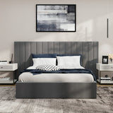 Adore Extra Wide Grey Velvet Fabric Gas Lift Bed | Soft Touch Velvet  Luxury 2 in 1 Storage Bed Frame