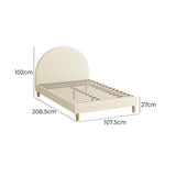 Teddy Millie Beige Fabric Round Bed | Arched Cushioned Touch Beige Upholstered Premium Fabric Bed Frame