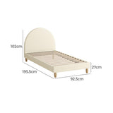 Teddy Millie Beige Fabric Round Bed | Arched Cushioned Touch Beige Upholstered Premium Fabric Bed Frame