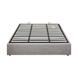 Premium Milano Grey Fabric Platform Bed Base | Two in One Gas Lift Storage Bed Base No Headboard