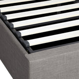 Premium Milano Grey Fabric Platform Bed Base | Two in One Gas Lift Storage Bed Base No Headboard