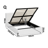 Premium Milano LED White Boucle Fabric Gas Lift Storage Bed | Glow Cushioned Two In One Bed and Storage Combo