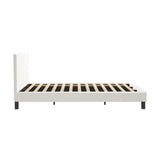 Teddy Soft Boucle Fabric White Bed | Modern Cushioned Touch White Upholstered Boucle Bed Frame