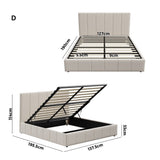 Premium Milano Beige Soft Fabric Gas Lift Storage Bed | Two In One Bed and Storage Combo Bed Frame