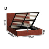 Premium Milano Rust Soft Fabric Gas Lift Storage Bed | Two In One Bed and Storage Combo Bed Frame
