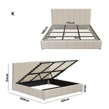 Premium Milano Beige Soft Fabric Gas Lift Storage Bed | Two In One Bed and Storage Combo Bed Frame