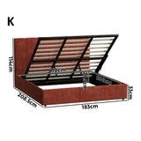 Premium Milano Rust Soft Fabric Gas Lift Storage Bed | Two In One Bed and Storage Combo Bed Frame