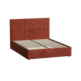 Premium Milano Rust Soft Fabric Gas Lift Storage Bed | Two In One Bed and Storage Combo Bed Frame