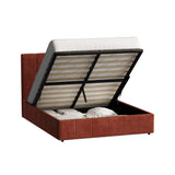 Premium Milano Rust Soft Fabric Gas Lift Storage Bed | Two In One Bed and Storage Combo Bed Frame