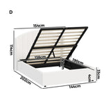 Allure Teddy Boucle Premium Gas Lift Storage Bed |White Bed and Storage Combo with USB Charging Built In