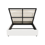 Allure Teddy Boucle Premium Gas Lift Storage Bed |White Bed and Storage Combo with USB Charging Built In