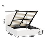 Allure Teddy Boucle Premium Gas Lift Storage Bed |White Bed and Storage Combo with USB Charging Built In