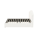 Allure Teddy Boucle Premium Gas Lift Storage Bed |White Bed and Storage Combo with USB Charging Built In